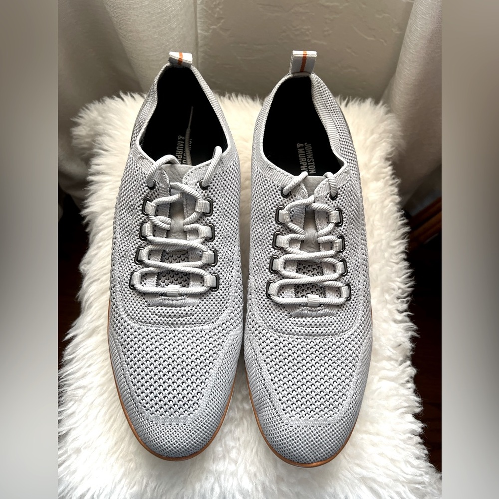 Johnston & Murphy Gray Sneakers with White and Tan Accents - Picture 3 of 10